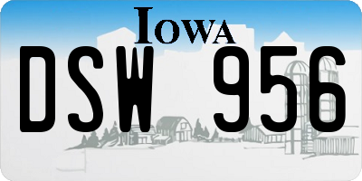 IA license plate DSW956