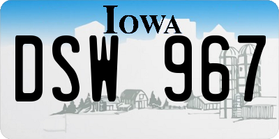 IA license plate DSW967