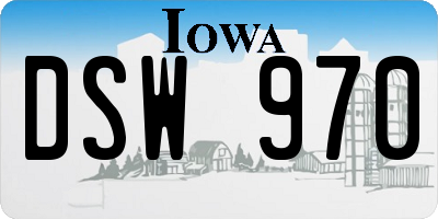 IA license plate DSW970