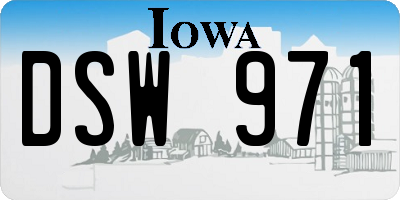 IA license plate DSW971