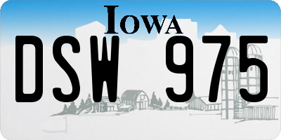 IA license plate DSW975