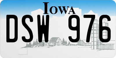 IA license plate DSW976