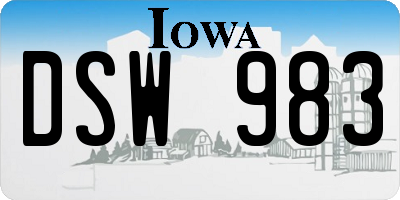IA license plate DSW983