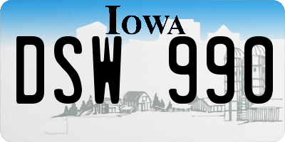 IA license plate DSW990