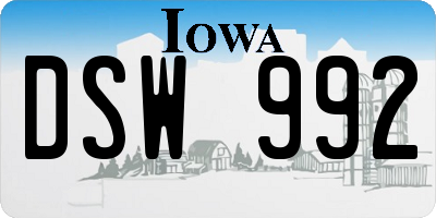 IA license plate DSW992