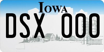IA license plate DSX000