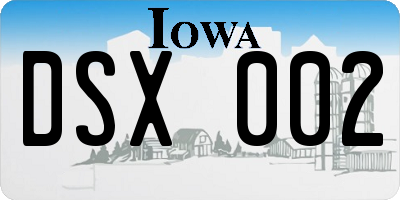 IA license plate DSX002