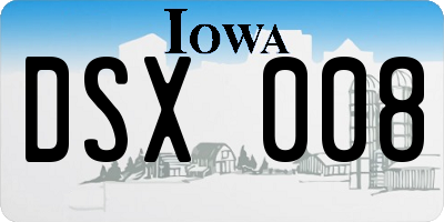 IA license plate DSX008
