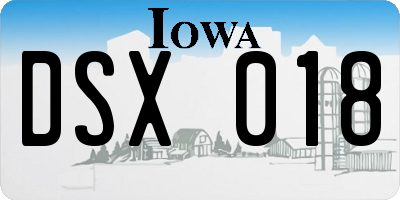 IA license plate DSX018