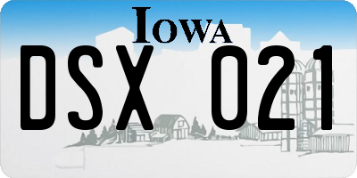 IA license plate DSX021