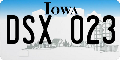 IA license plate DSX023