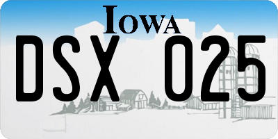 IA license plate DSX025