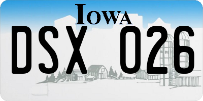 IA license plate DSX026