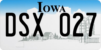 IA license plate DSX027
