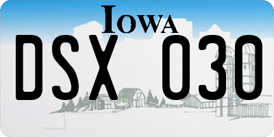 IA license plate DSX030