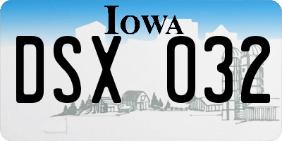 IA license plate DSX032