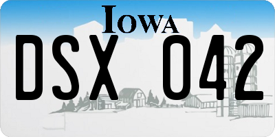IA license plate DSX042