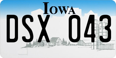 IA license plate DSX043
