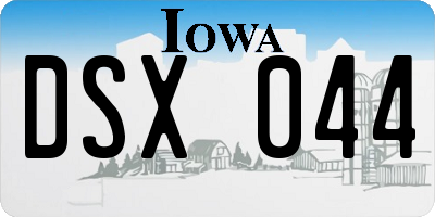IA license plate DSX044