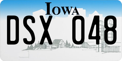 IA license plate DSX048