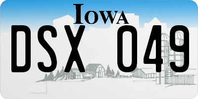 IA license plate DSX049