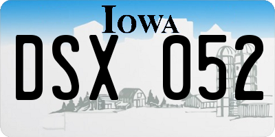 IA license plate DSX052