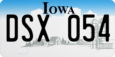 IA license plate DSX054