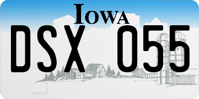 IA license plate DSX055