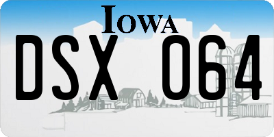 IA license plate DSX064