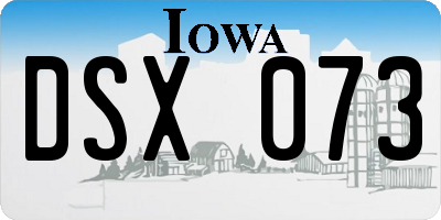 IA license plate DSX073