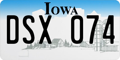 IA license plate DSX074