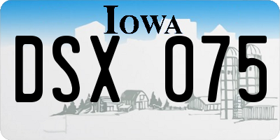 IA license plate DSX075