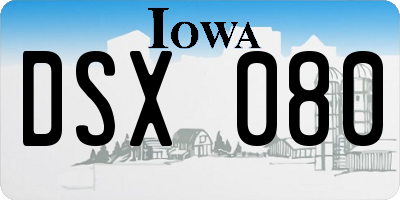 IA license plate DSX080
