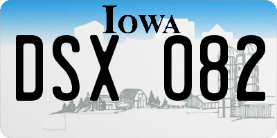 IA license plate DSX082