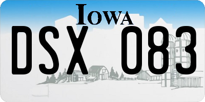 IA license plate DSX083