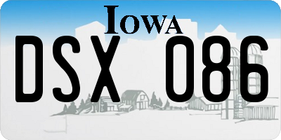 IA license plate DSX086
