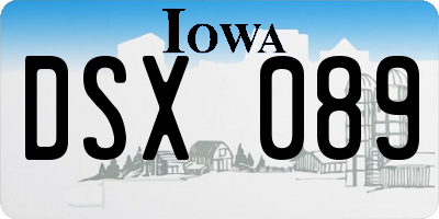 IA license plate DSX089