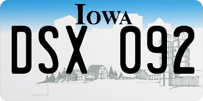 IA license plate DSX092