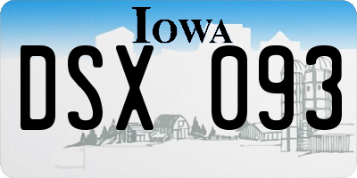 IA license plate DSX093