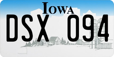 IA license plate DSX094