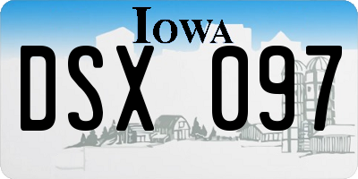 IA license plate DSX097