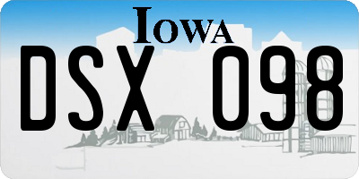 IA license plate DSX098