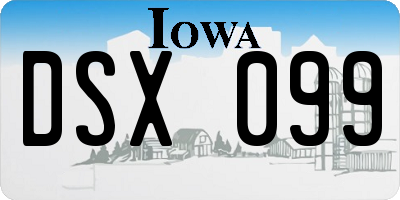 IA license plate DSX099