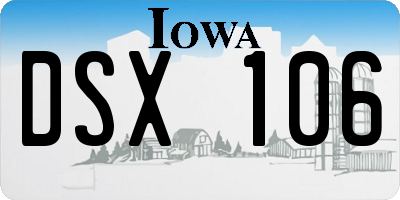 IA license plate DSX106