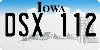 IA license plate DSX112