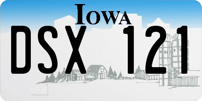 IA license plate DSX121