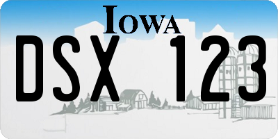 IA license plate DSX123