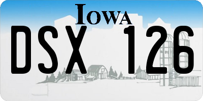IA license plate DSX126