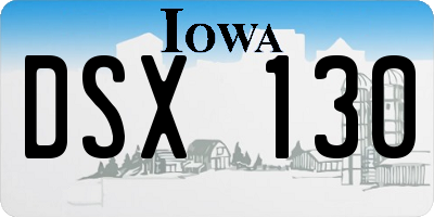 IA license plate DSX130