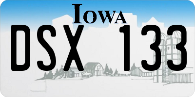 IA license plate DSX133